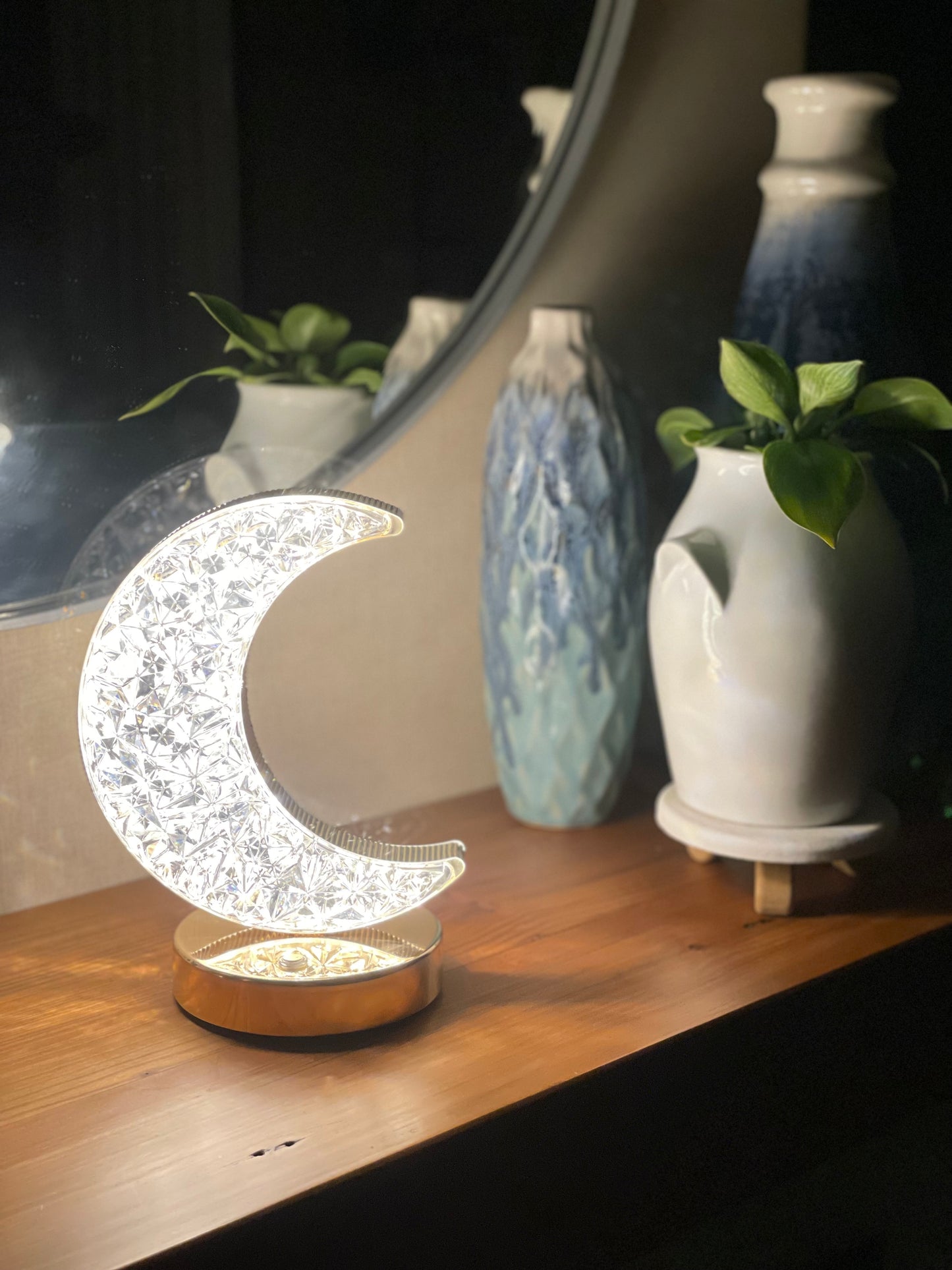 Lámpara touch LED media luna