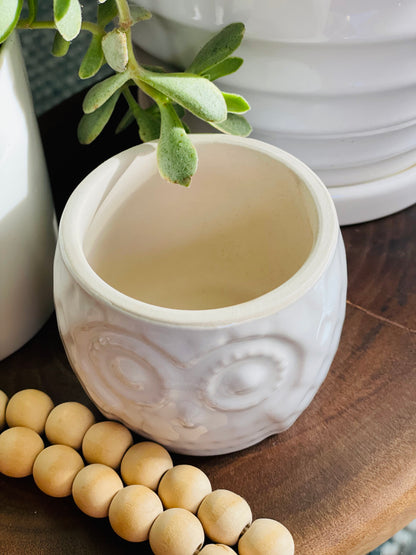Mini maceta de cerámica búho